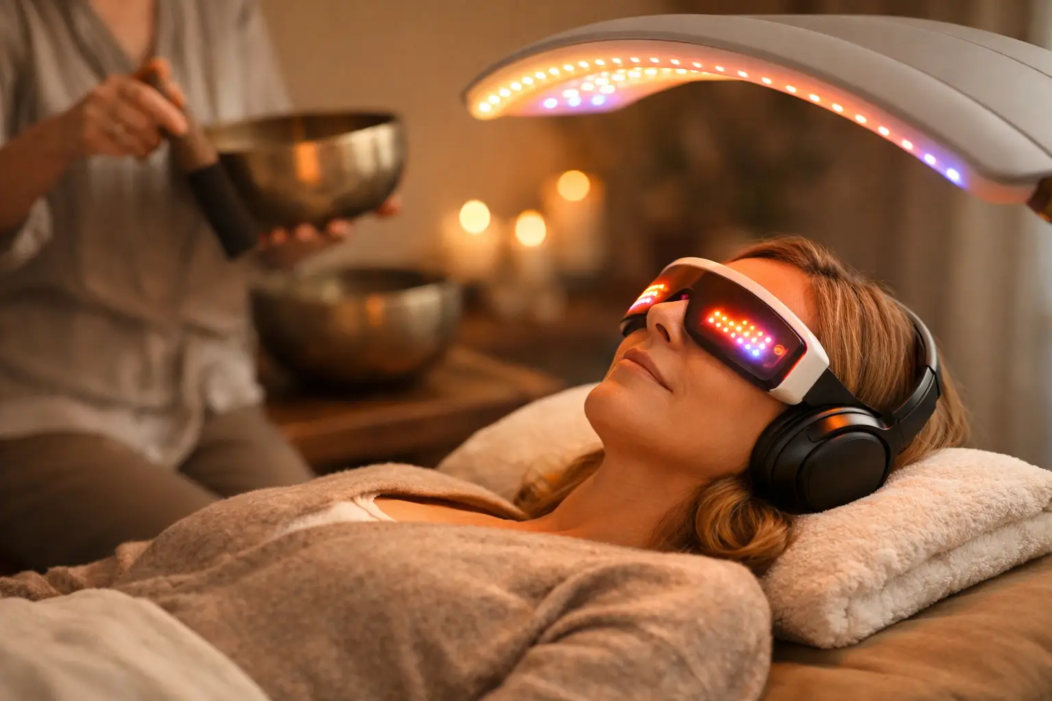 Wat doet een klank en lichttherapie sessie?